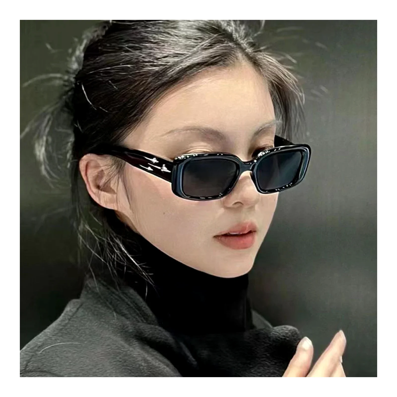 2024 กรอบเล็ก Meteor Hot Girl แว่นกันแดดป้องกันรังสียูวี Xiaohongshu แว่นกันแดด