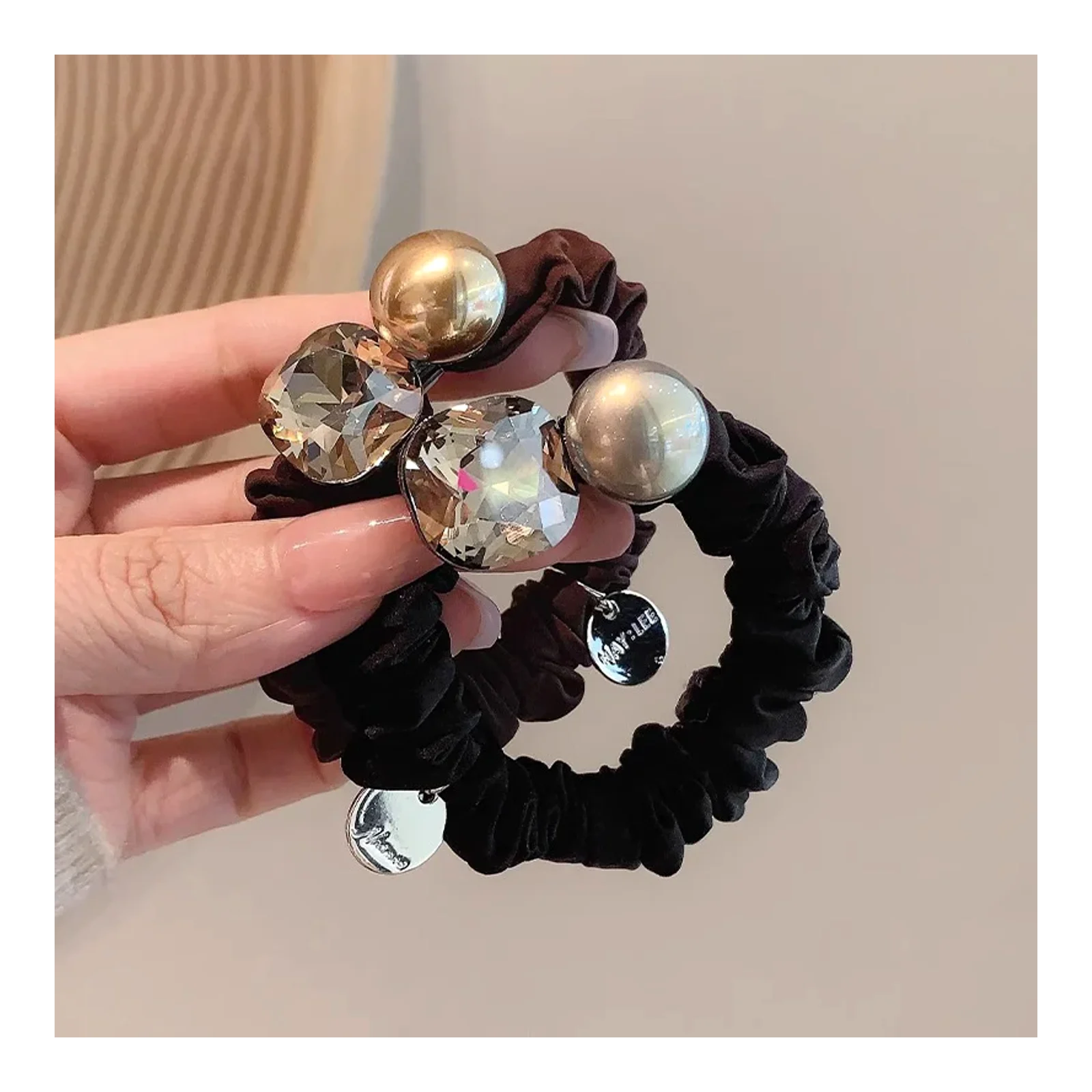 ยางรัดผมประดับคริสตัล ยางรัดผม rhinestone ที่รัดผม ของตกแต่งผมสำหรับผู้หญิง