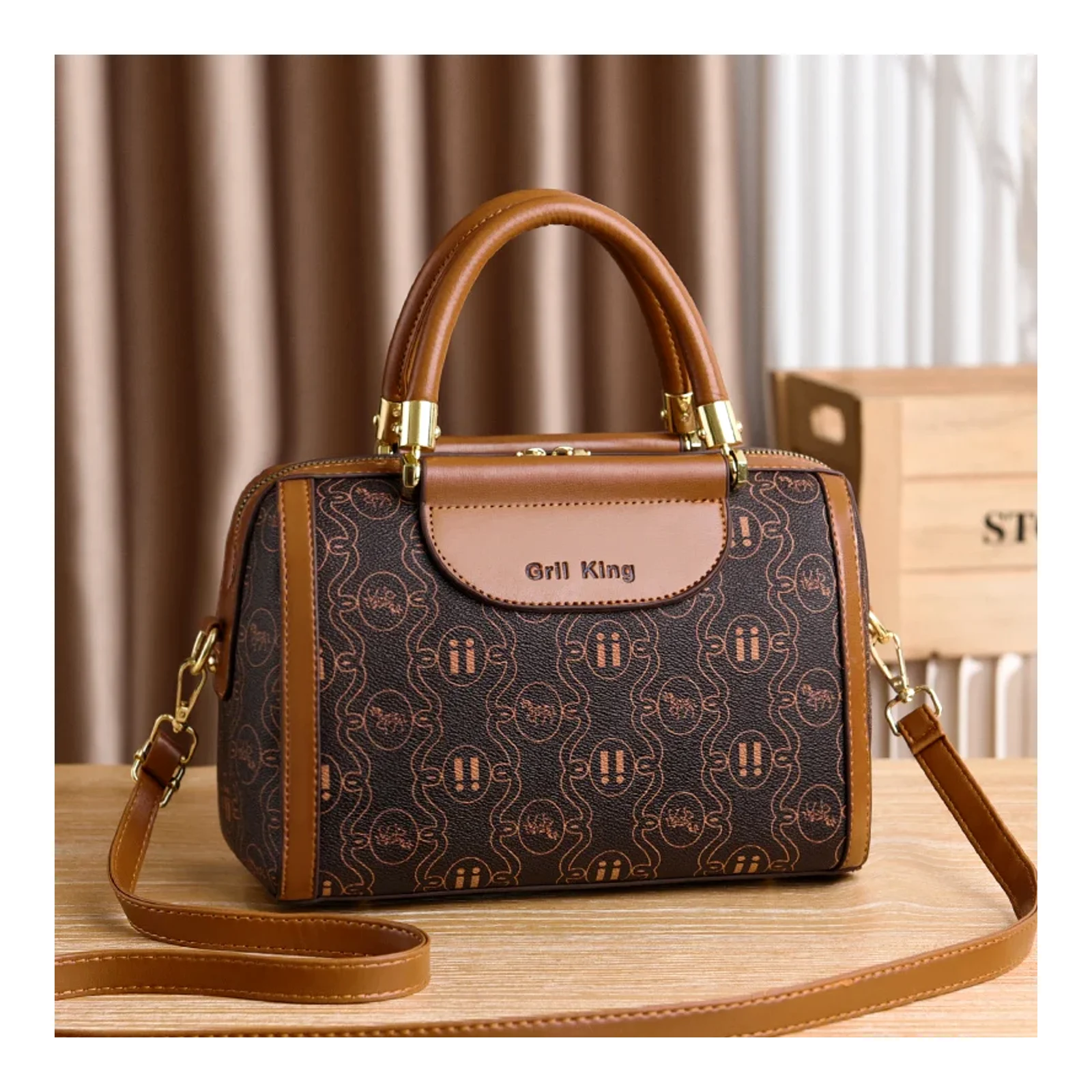 កាបូបស្ត្រី Tote បែប Trendy កាបូបកាន់ដៃ កាបូបស្ពាយស្មា មួយដុំ 21027
