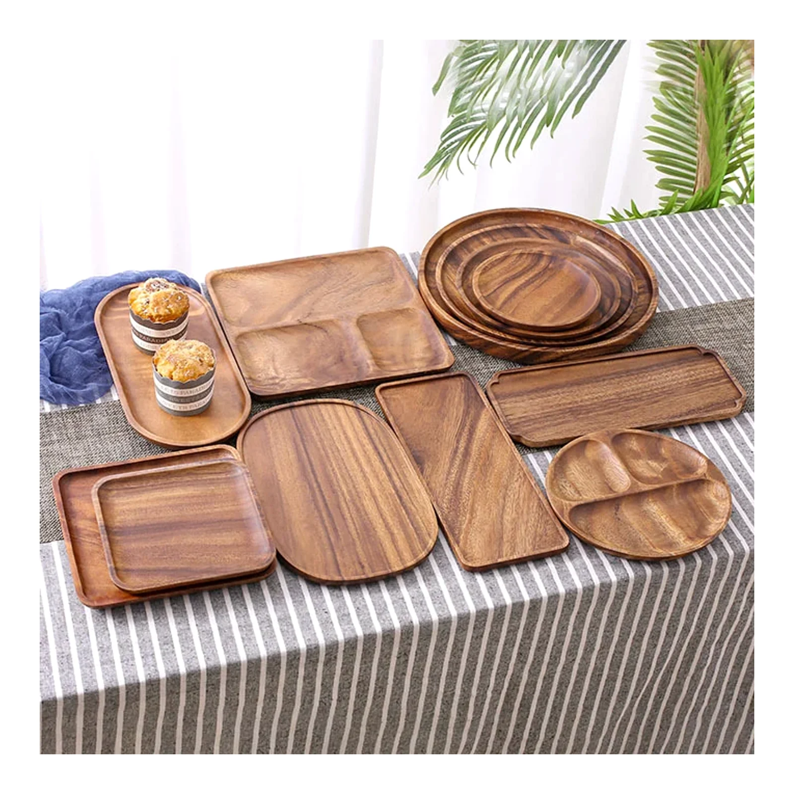 Wooden desktop tray