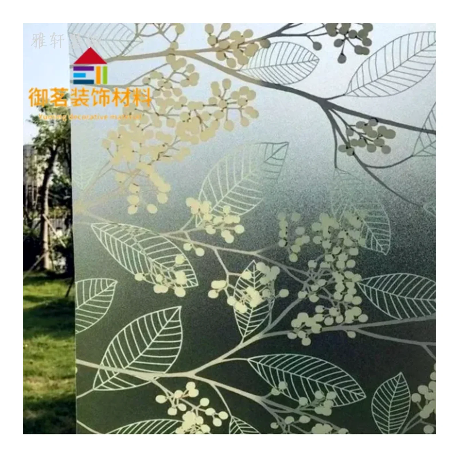 Decal hoa in ấn tự dính trang trí cửa sổ cửa phòng ngủ phòng tắm decal dán kính trang trí loại màu màng dán