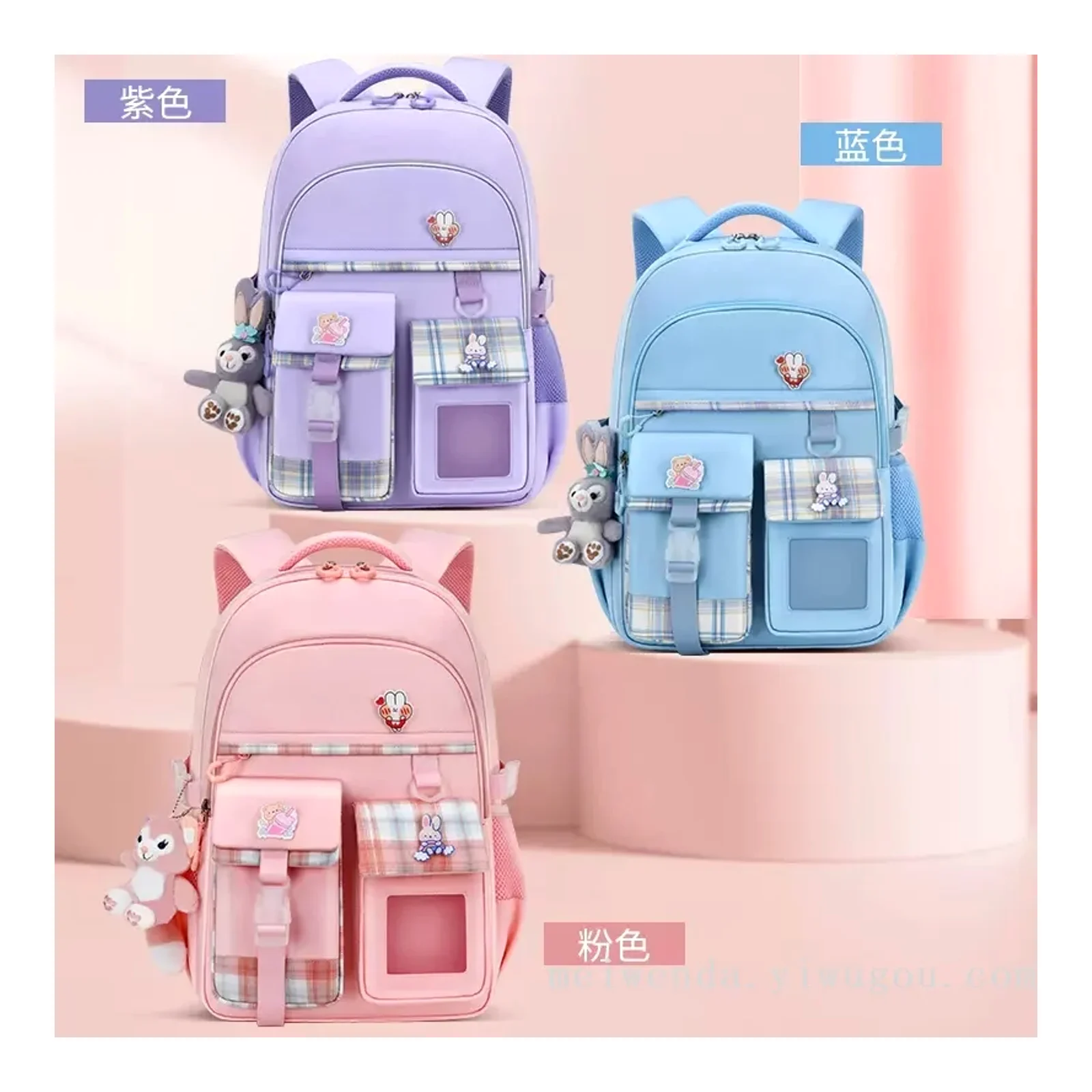 A versatile backpack student grades 1-6 schoolbag load-reducing double-shoulder bag