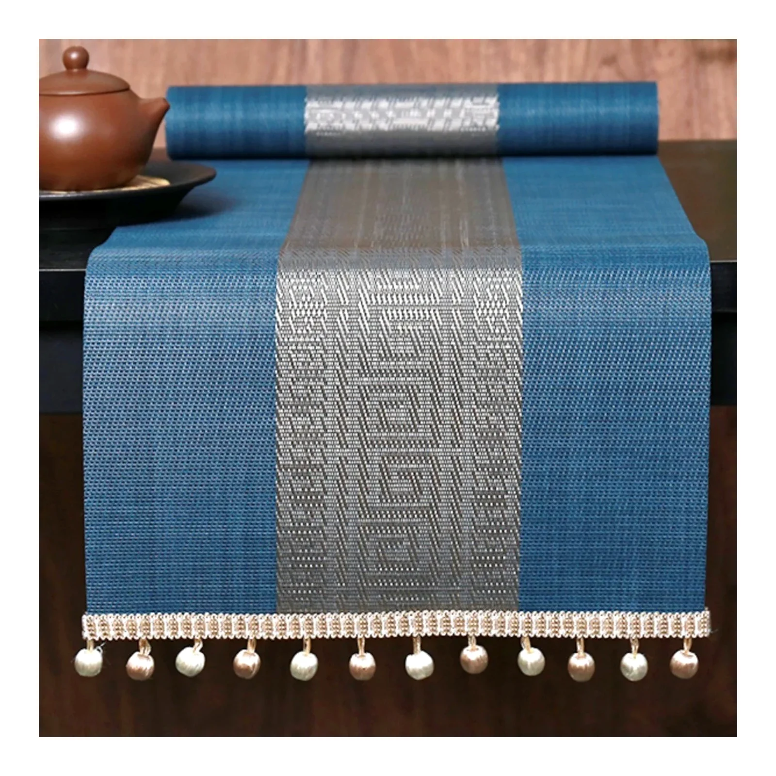 ផ្ទាំងតុហ្សេនឆ្នាំថ្មីសម្រាប់តុតែ ក្រណាត់តុតែរាងវែង ក្រណាត់ការពារទឹកសម្រាប់តុកាហ្វេ ក្រណាត់គូទូទូរទស្សន៍ មានរចនាប័ទ្មព្យួរ និងកំរាលបង្អួច