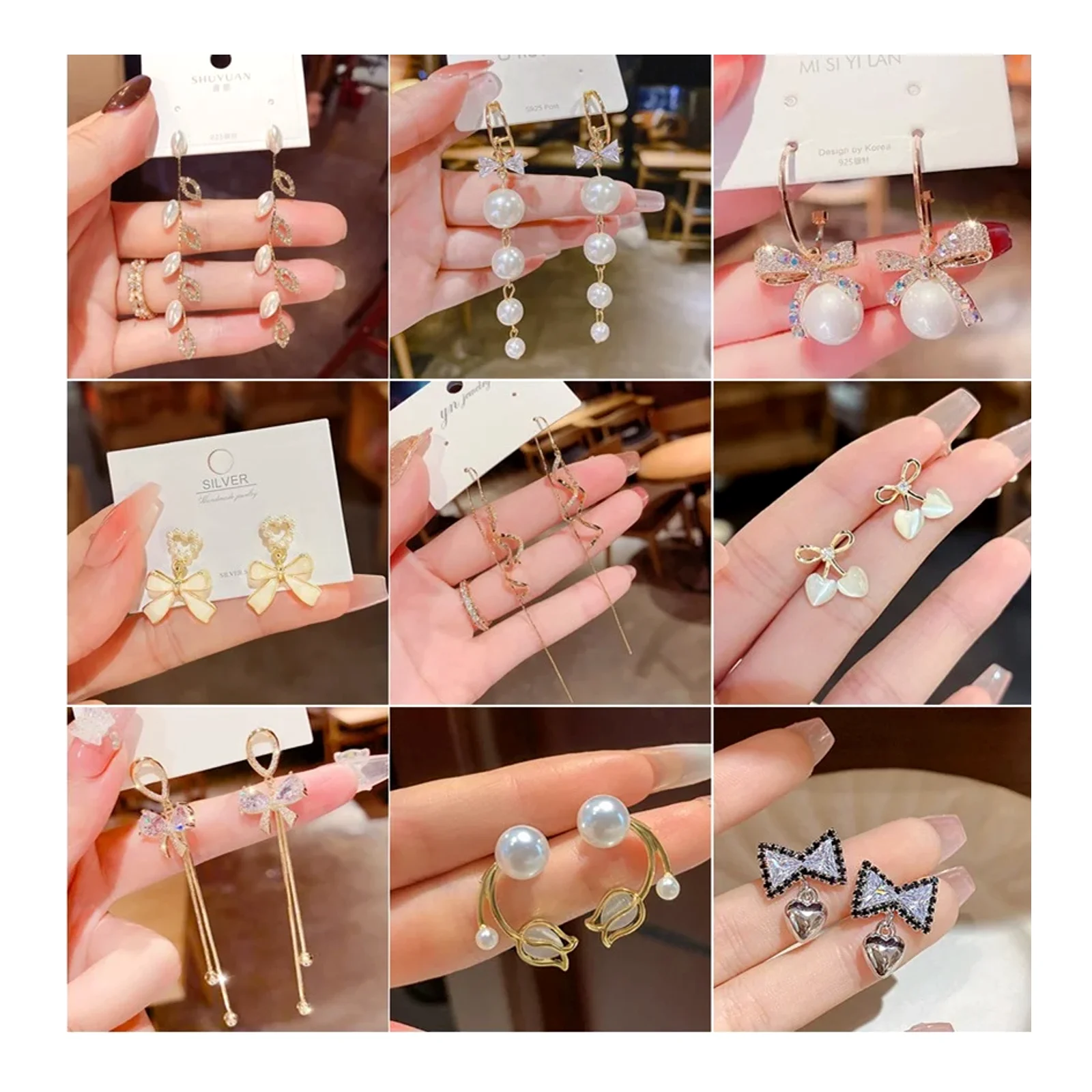 ต่างหูมุกแบบยาวมีพู่ห้อยจากตลาดดงแดมุนเกาหลี ต่างหูเกาหลีสไตล์มินิมอลใส่ได้ทุกโอกาส เพิ่มเสน่ห์ดูดี