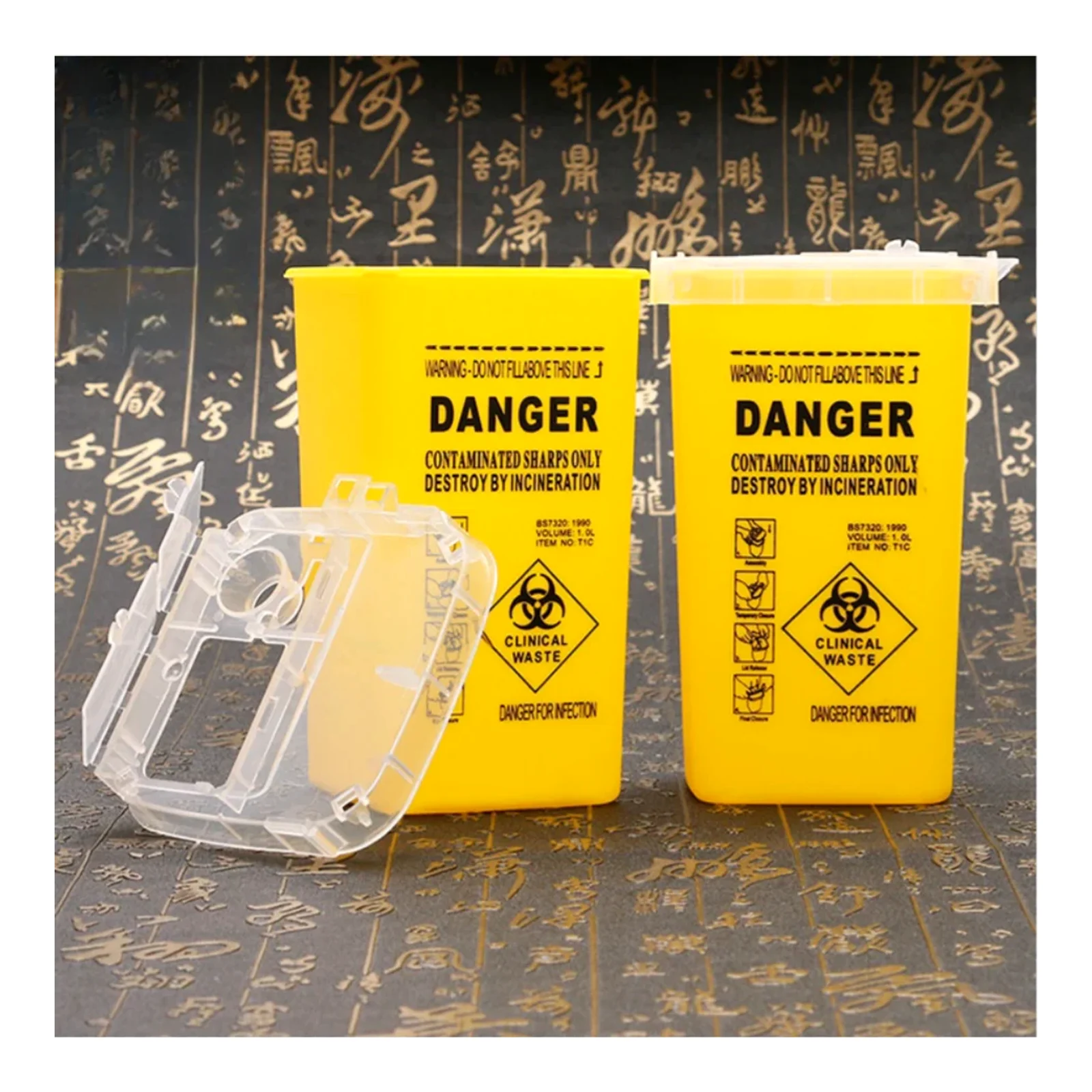 Discarded tattoo needle storage box, tattoo sharps collection bucket 1L, needle tip storage box, tattoo equipment