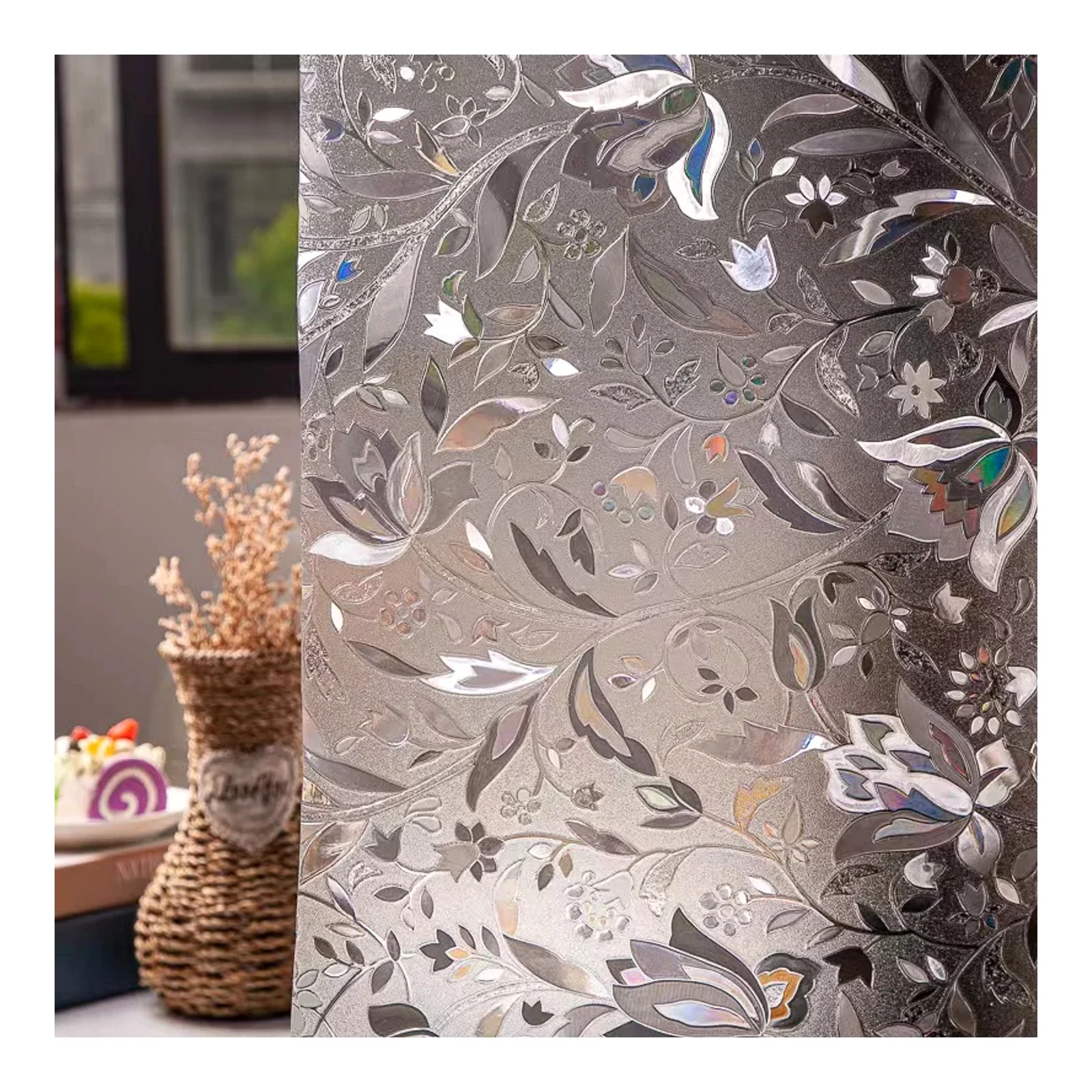 Tulip glass sticker bathroom window electrostatic film anti-peeping privacy film for toilet, translucent but not transparent, anti-peeping window film