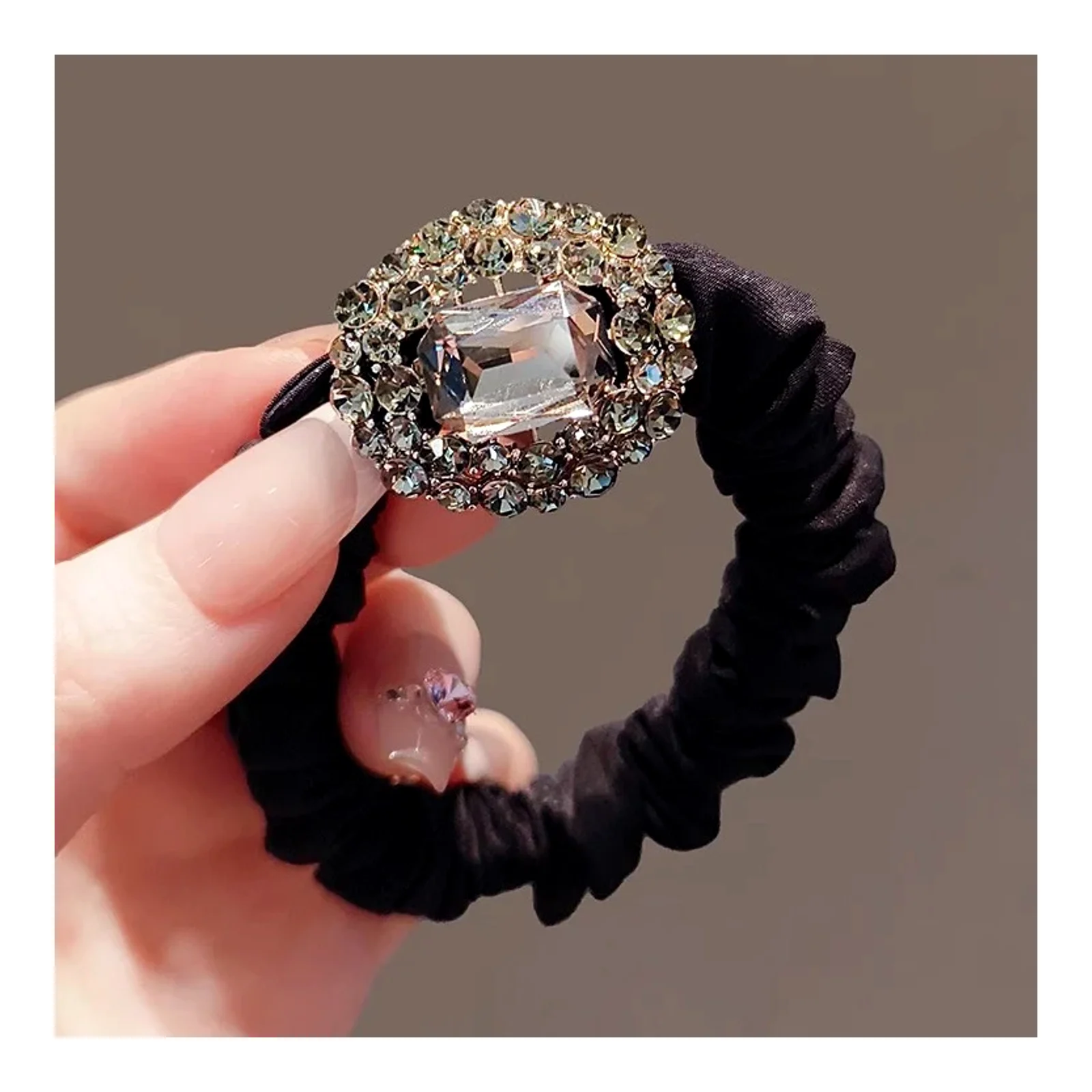 Rhinestone floral hair tie hair rope for tying hair scrunchie women's hair elastic high elasticity durable hair rope