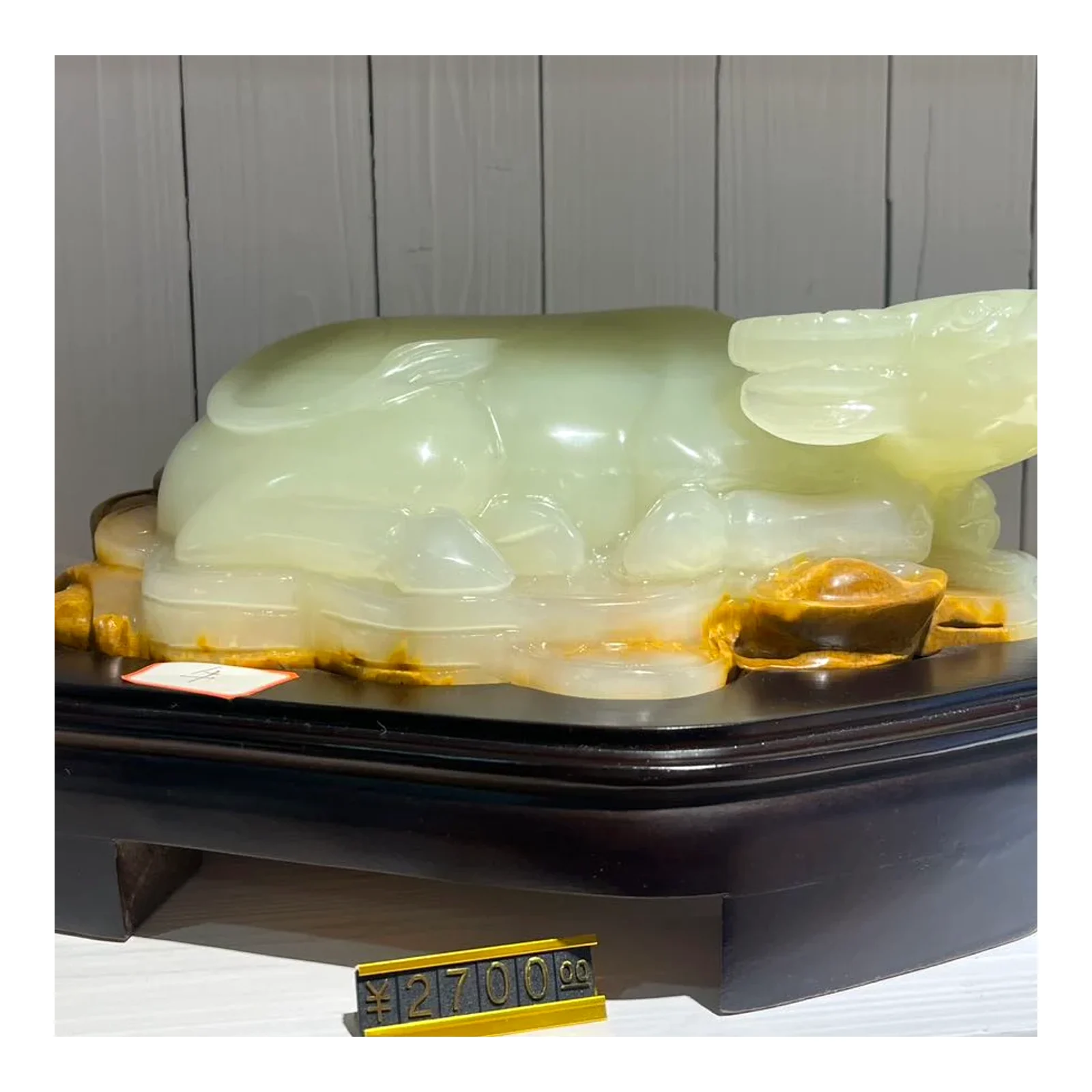Oxen Prosperity Jade Ornamen Perabot Berukir Cina Pejabat Masuk Hantar kepada Pemimpin
