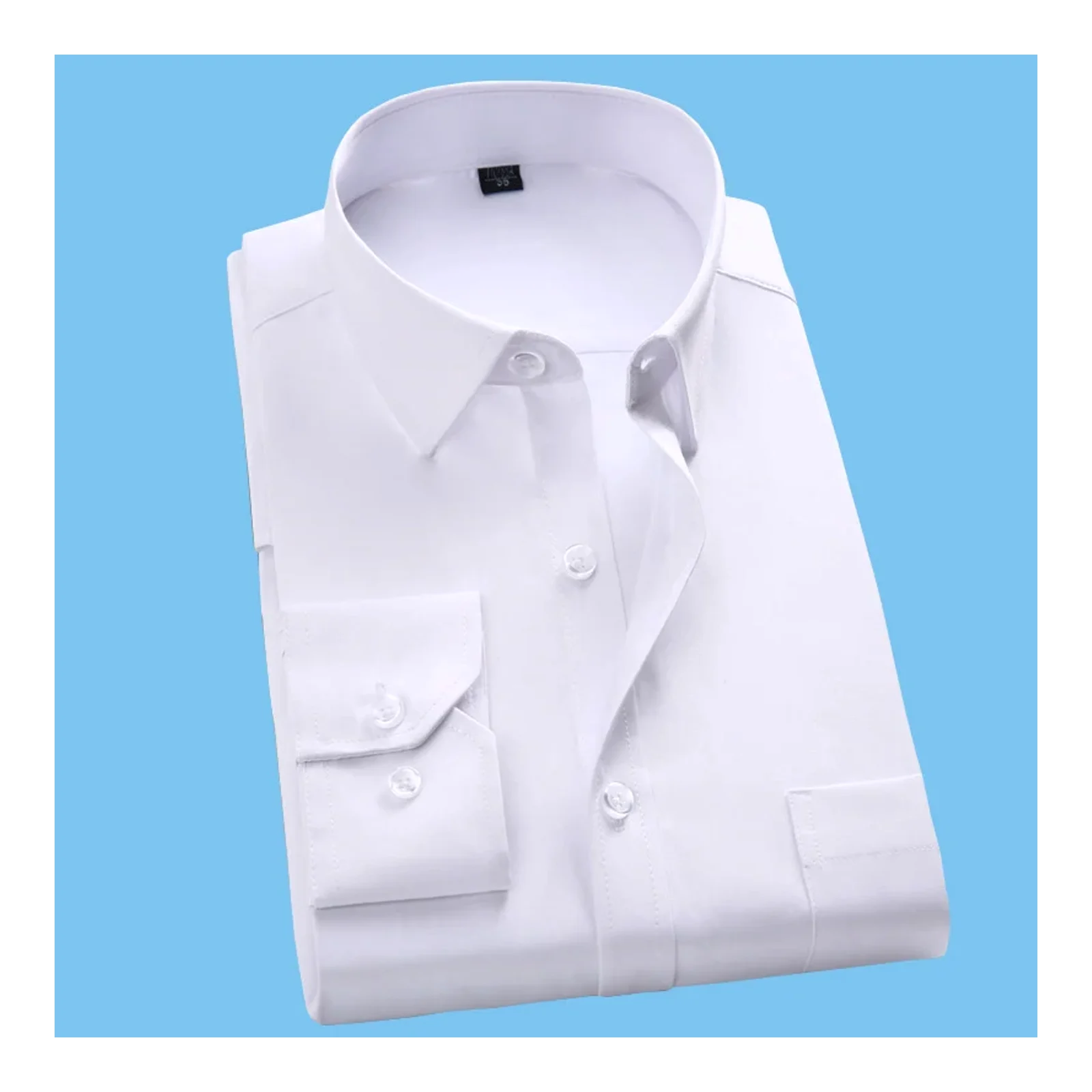 เสื้อเชิ้ตขายตรง เสื้อเชิ้ตทำงานมืออาชีพ แขนยาว สีขาว เนื้อผ้าละเอียดพิเศษทอแน่นไม่โปร่งแสง คุ้มค่าสูง เสื้อเชิ้ตผู้ชาย