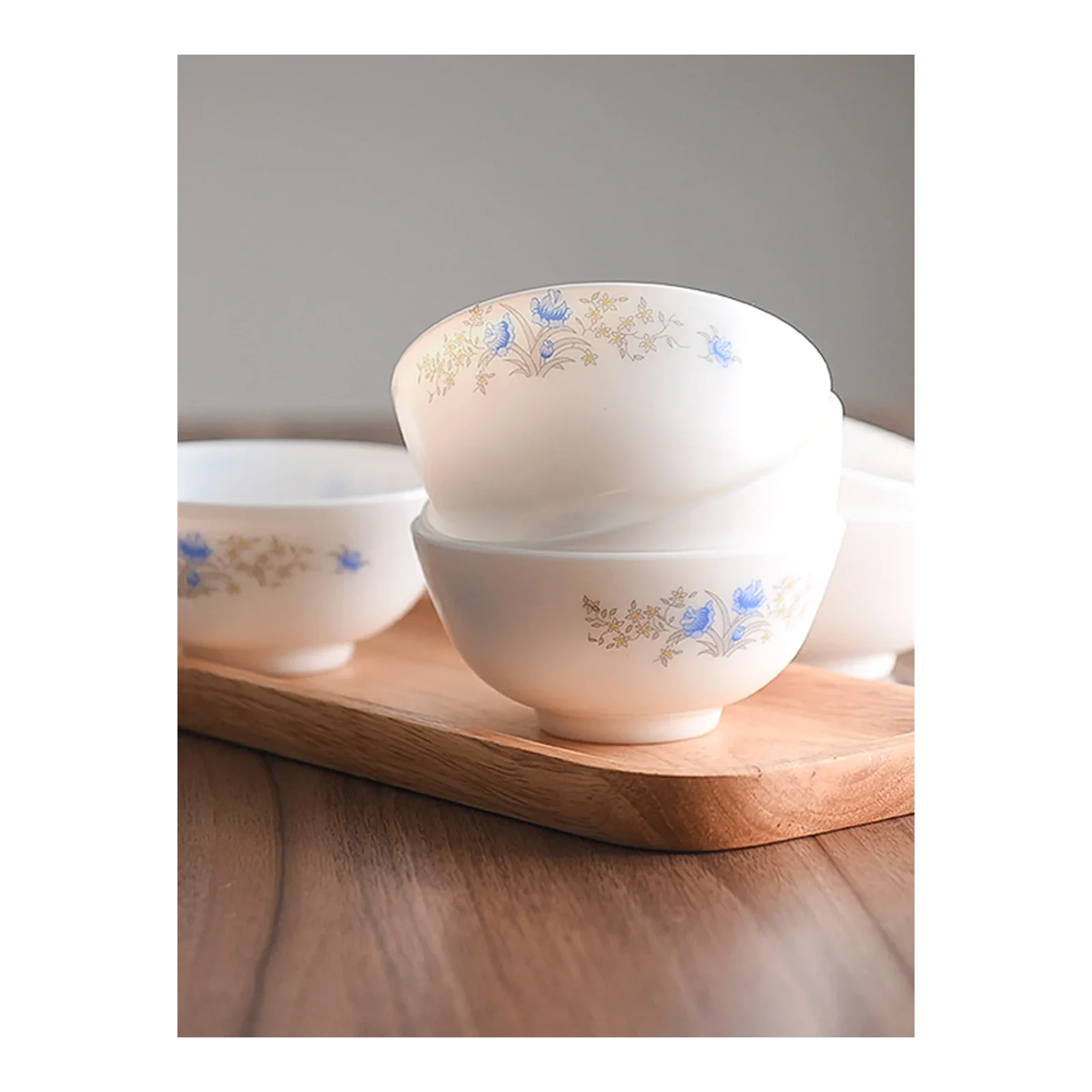 White Jade glass porcelain rice bowl meal treasure white jade porcelain bowl eating ចានស៊ុប ចានតូច មីក្រូវ៉េវ រៀបចំចានកែវនៅផ្ទះ