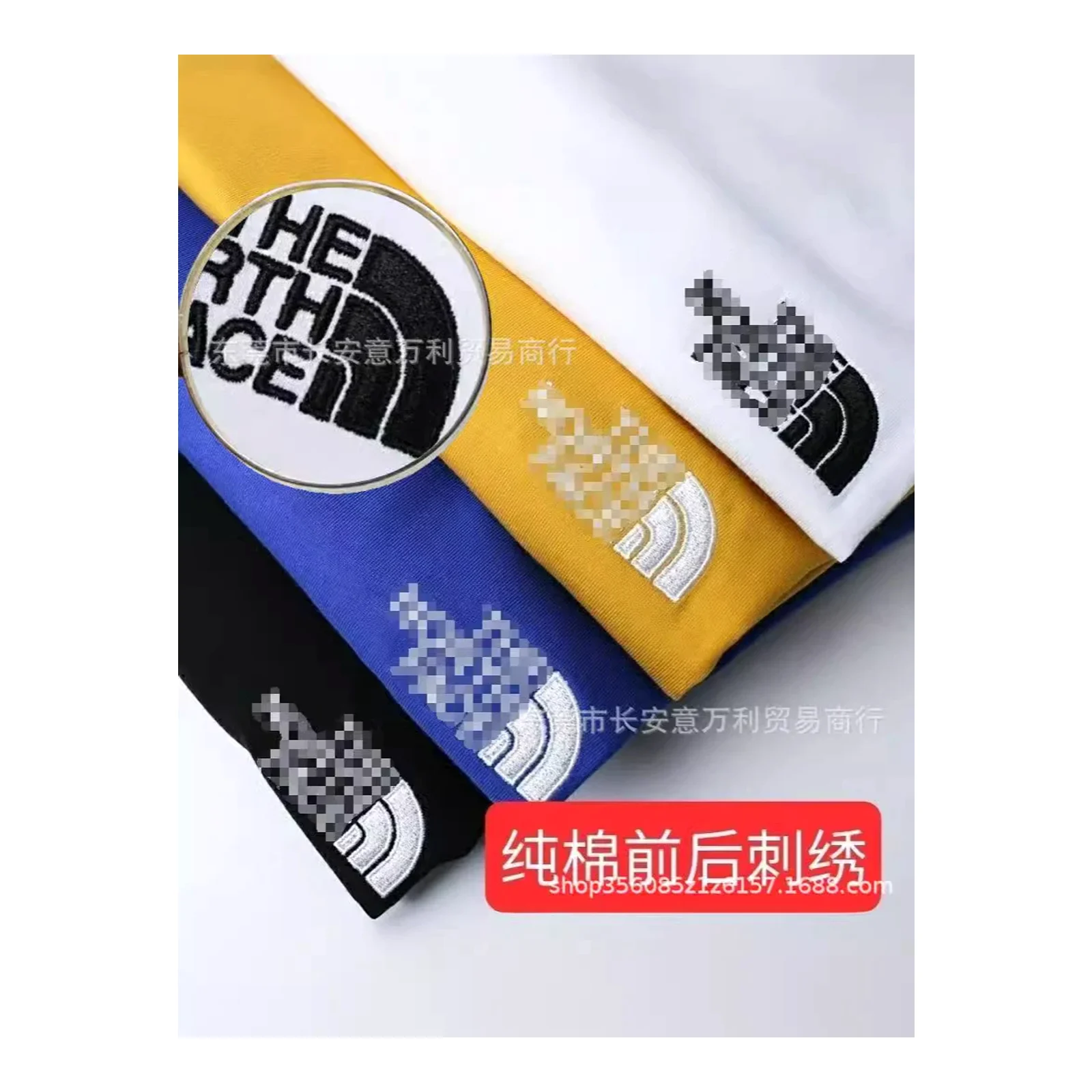 เสื้อยืดคอกลมแขนสั้นผ้าฝ้ายแท้ TNF แบรนด์ ปักลายด้านหน้าและด้านหลัง ไซส์ใหญ่พิเศษ คอกลม สไตล์ฮิตสําหรับคู่รักชายหญิง
