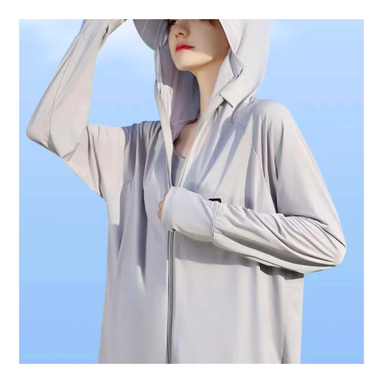 เสื้อกันแดดผ้าไหมเย็นสำหรับผู้หญิง ทรงบางเบาฤดูร้อน กันรังสีอัลตราไวโอเลต เสื้อคลุมทรงหลวมระบายอากาศได้ดี ปี 2026