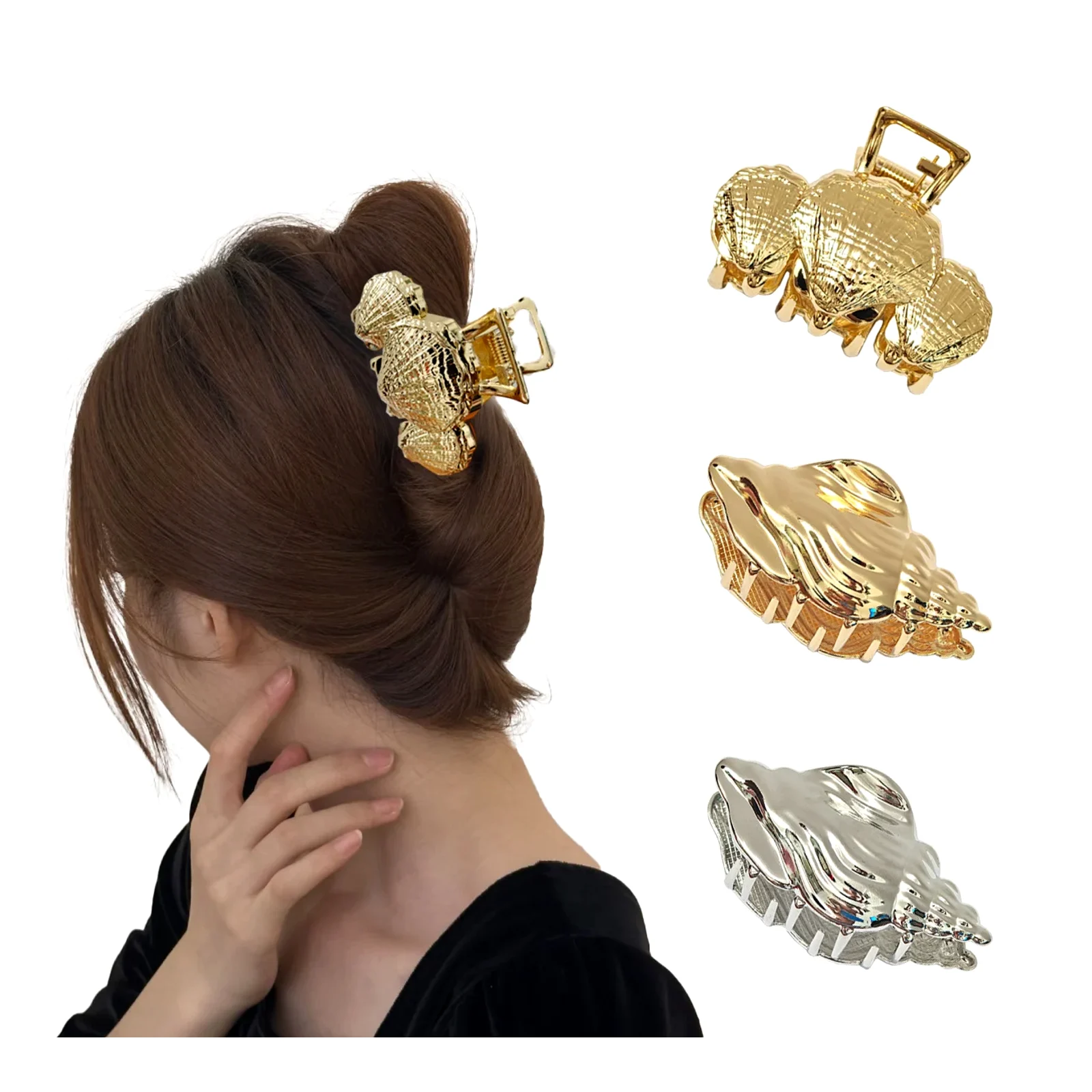 European and American starfish hair claw clip updo shark clip conch shell hair clip hairpin headpiece for women