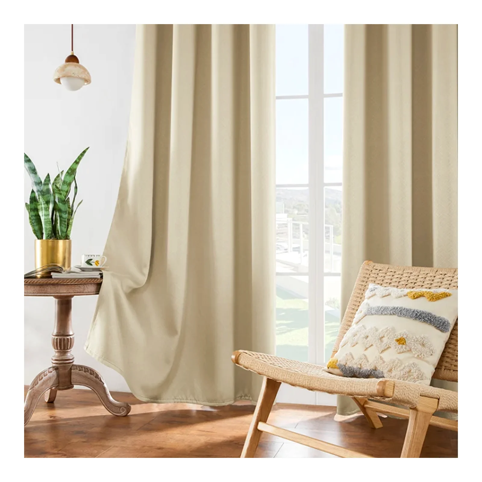 ผ้าม่านทึบแสงสำเร็จรูปปรากกั้นแสงเต็มที่ เจาะรู ห้องนอน ห้องนั่งเล่น curtains