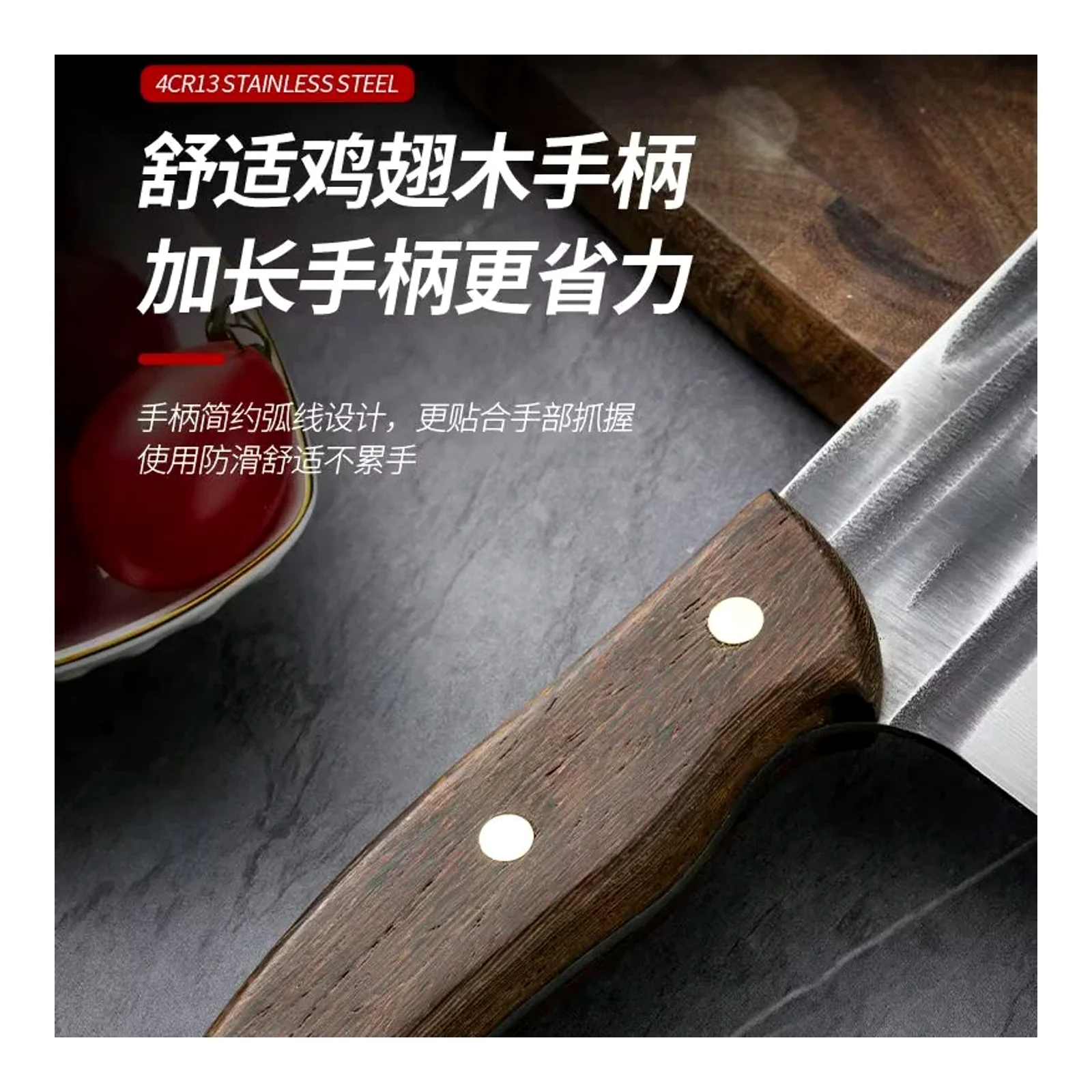Dao lóc xương rèn tay, dao chặt thịt giết lợn, dao thịt lợn gỗ nguyên khối chuyên dụng cho hàng thịt, dao gọt thịt rèn tay cho đầu bếp, dao chia thịt