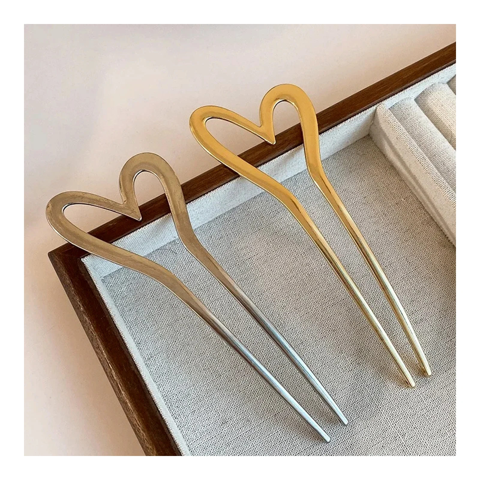 Love comb alloy hairpin hair curler hair comb ball head