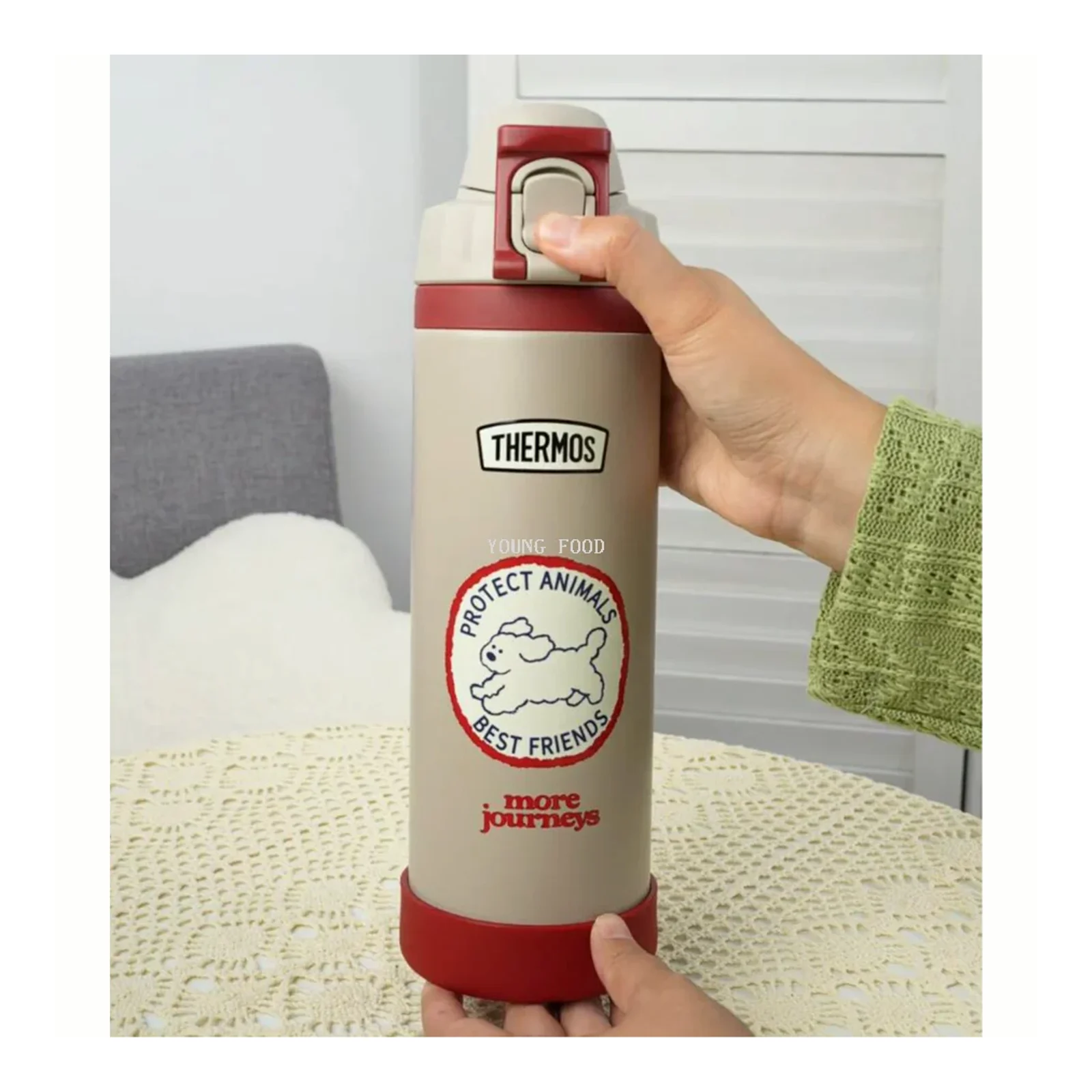 ชุดวินเทจ Thermos กระติกน้ำเก็บความร้อนสแตนเลสสุญญากาศแท้ 1000mI แก้วน้ำ Samos