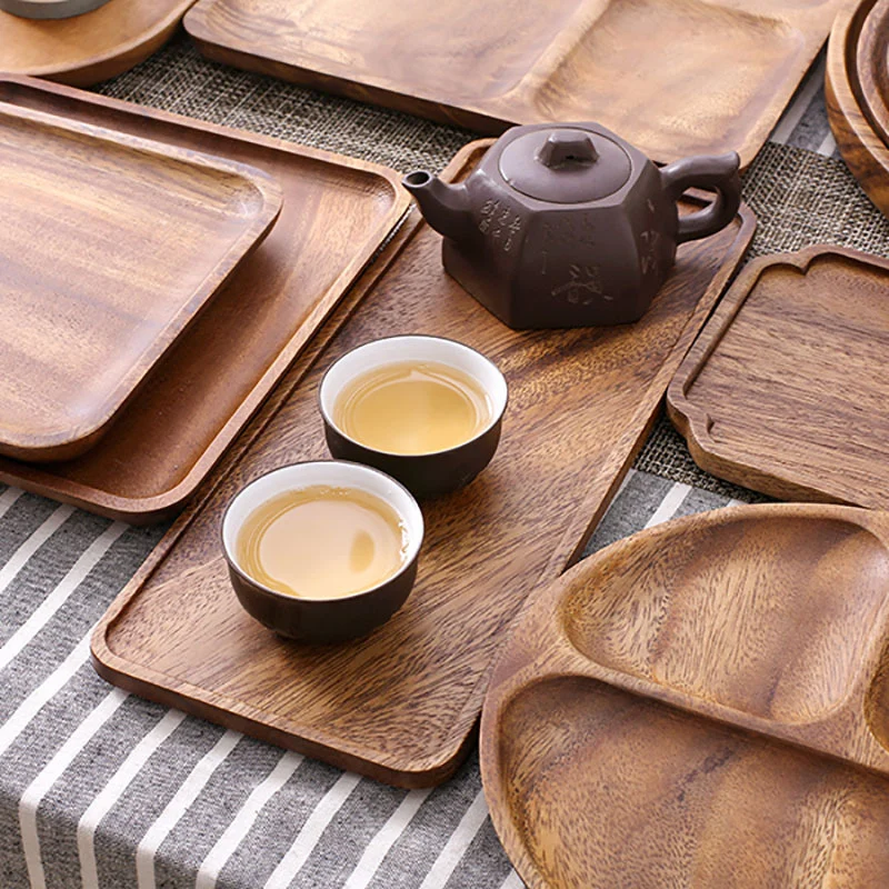 Wooden desktop tray
