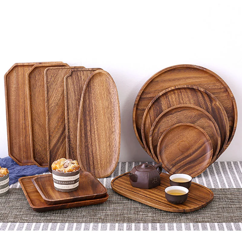 Wooden desktop tray