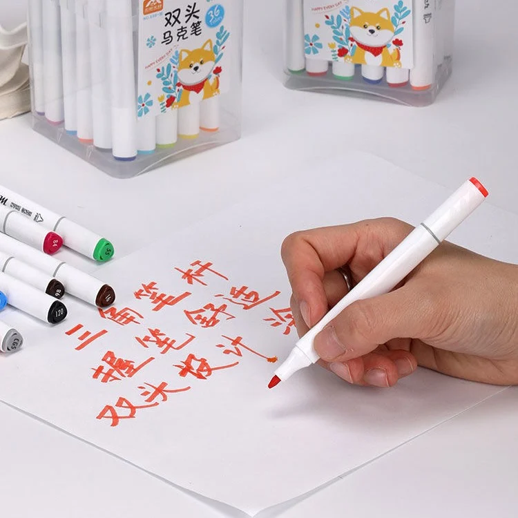 ชุดปากกามาร์กเกอร์สองหัวสูตรน้ำ 24 สี 48 สี ปากกาสีน้ำสำหรับนักเรียน DIY โรงเรียนอนุบาล วาดภาพศิลปะ