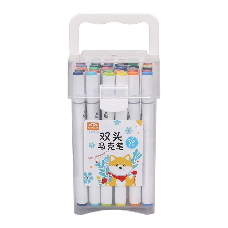 ชุดปากกามาร์กเกอร์สองหัวสูตรน้ำ 24 สี 48 สี ปากกาสีน้ำสำหรับนักเรียน DIY โรงเรียนอนุบาล วาดภาพศิลปะ