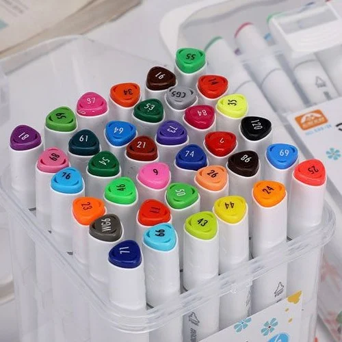 ชุดปากกามาร์กเกอร์สองหัวสูตรน้ำ 24 สี 48 สี ปากกาสีน้ำสำหรับนักเรียน DIY โรงเรียนอนุบาล วาดภาพศิลปะ