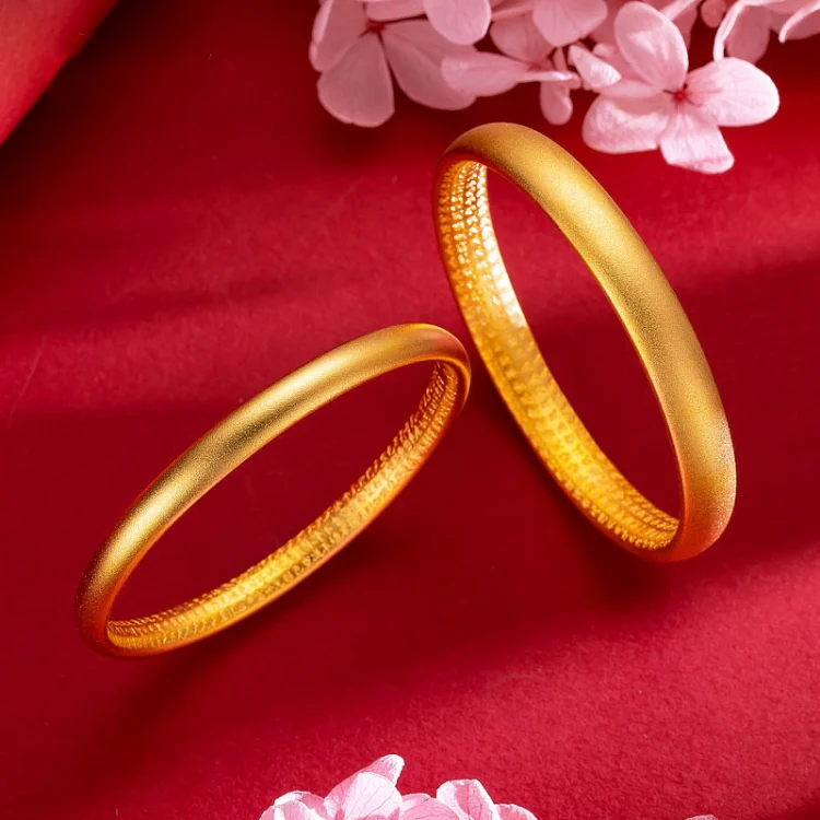 Ancient Heart Sutra Heritage Bracelet 8mm Multi-Specification Sand Gold Tengxiang Brass Vacuum Electroplating Imitation Gold Jewelry