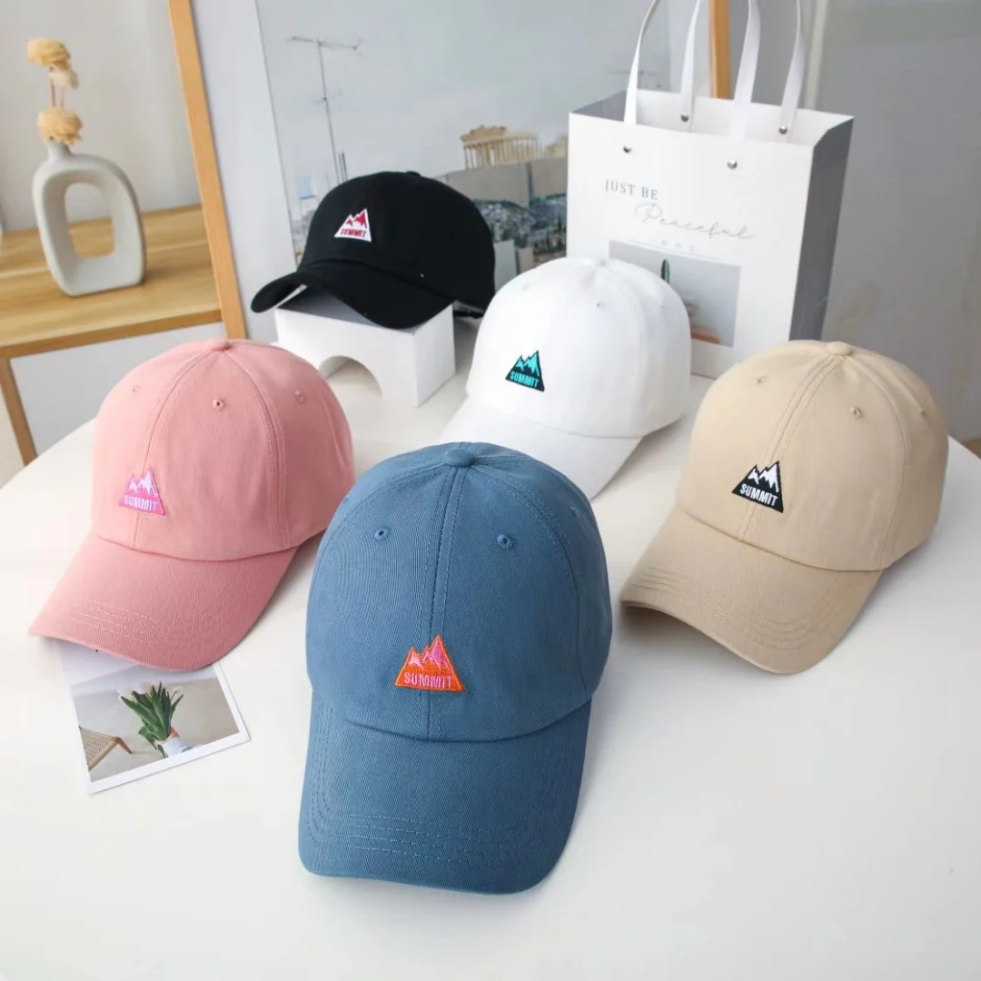 Harajuku mountain peak baseball cap for women, Korean style, outdoor embroidered, ins baseball cap, small mountain sun-blocking hat, casual trendy hat