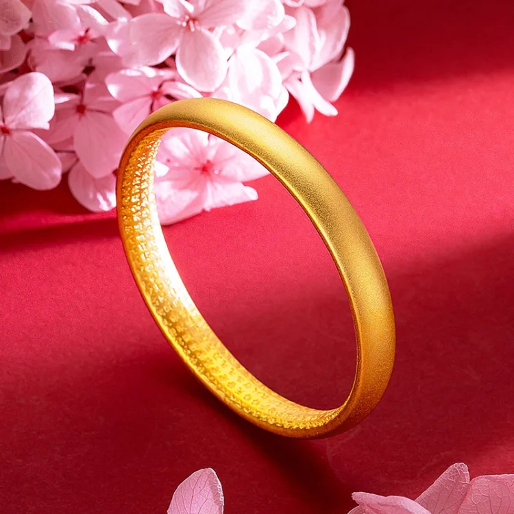 Ancient Heart Sutra Heritage Bracelet 8mm Multi-Specification Sand Gold Tengxiang Brass Vacuum Electroplating Imitation Gold Jewelry
