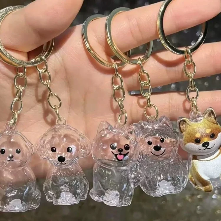ที่เก็บขนสัตว์น่ารักสร้างสรรค์พวงกุญแจสุนัขใส่น่ารักที่แขวนกระเป๋าสัตว์เลี้ยงพวงกุญแจ