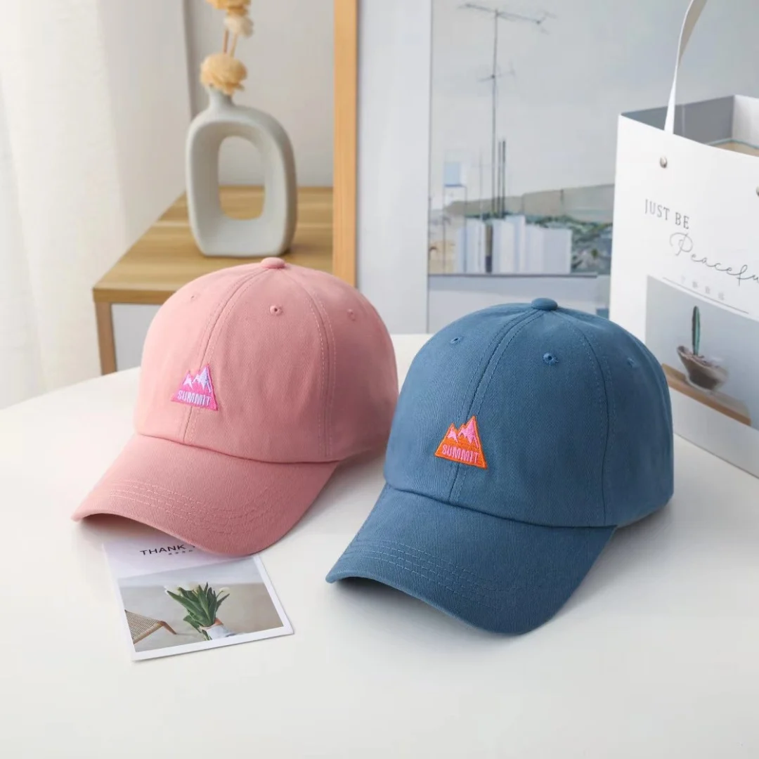 Harajuku mountain peak baseball cap for women, Korean style, outdoor embroidered, ins baseball cap, small mountain sun-blocking hat, casual trendy hat