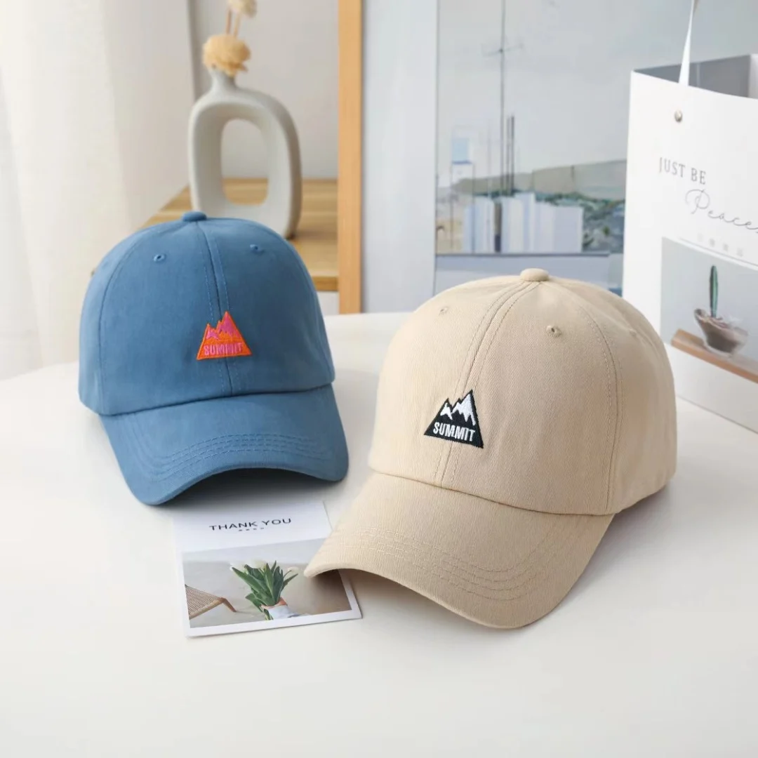 Harajuku mountain peak baseball cap for women, Korean style, outdoor embroidered, ins baseball cap, small mountain sun-blocking hat, casual trendy hat