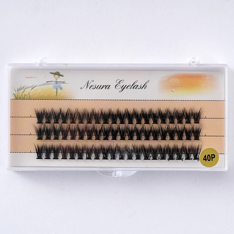 Hot melt cluster false eyelashes 20P 30P 40P grafting big eye curl multi-layer 3D false eyelashes