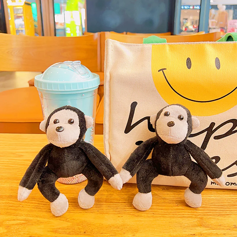 ตุ๊กตาลิงกอริลลานุ่มน่ารักห้อยกระเป๋าพวงกุญแจของเล่นการ์ตูนตุ๊กตาคู่รักพวงกุญแจห้อยกระเป๋า
