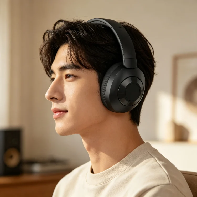 หูฟังบลูทูธแบบสวมศีรษะไร้สาย AiDJ เบสหนัก แบตเตอรี่อึด เล่นเกม ออกกำลังกาย สำหรับนักเรียน
