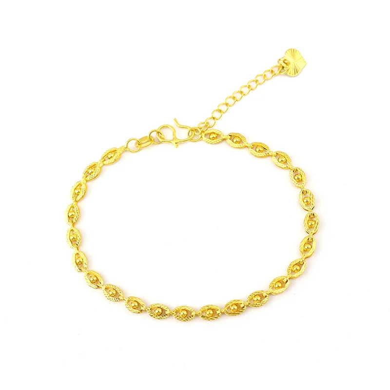 ខ្សែដៃភ្នែកផូនិក ពណ៌មាស 24K បច្ចេកវិទ្យាវ៉ាគុយម៉ូ មិនរលាយពណ៌យូរ ខ្សែដៃគ្រាប់មូលភ្នែក ខ្សែដៃស្តើង គ្រឿងអលង្ការម៉ូដសម្រាប់ស្ត្រី