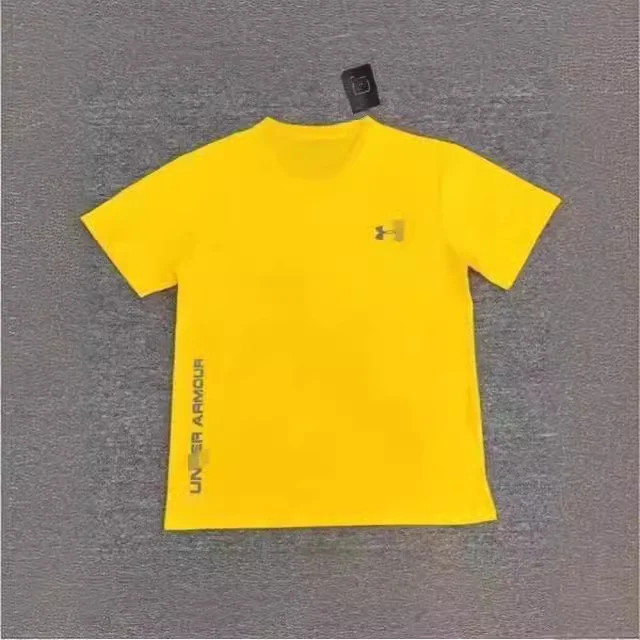 เสื้อยืดแขนสั้นออกกำลังกายแห้งเร็วสไตล์ยุโรปอเมริกาสำหรับผู้ชาย ฤดูร้อน ทรงหลวม ฟิตเนส ยืดหยุ่น คอกลม ไซซ์ใหญ่ เสื้อลำลอง