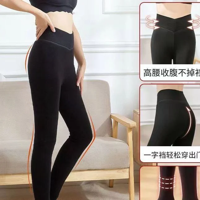 กางเกงเลกกิ้งผู้หญิง BiYou ทรงเพรียวบางใส่แล้วดูผอม ขาเล็ก ดินสอ ซับในเพิ่มความหนา ไซซ์ใหญ่พิเศษ