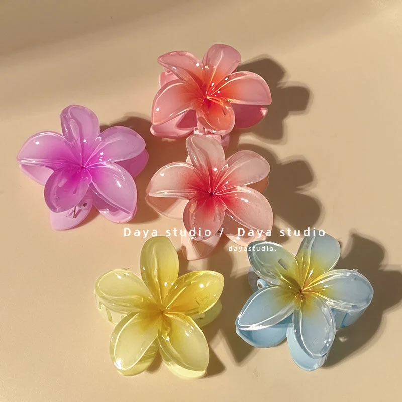 ឃ្លីបស្ទីលចាប់ផ្កា Plumeria ឈុតសក់ផ្កាស្ទីលបែបអឺរ៉ុប និងអាមេរិក