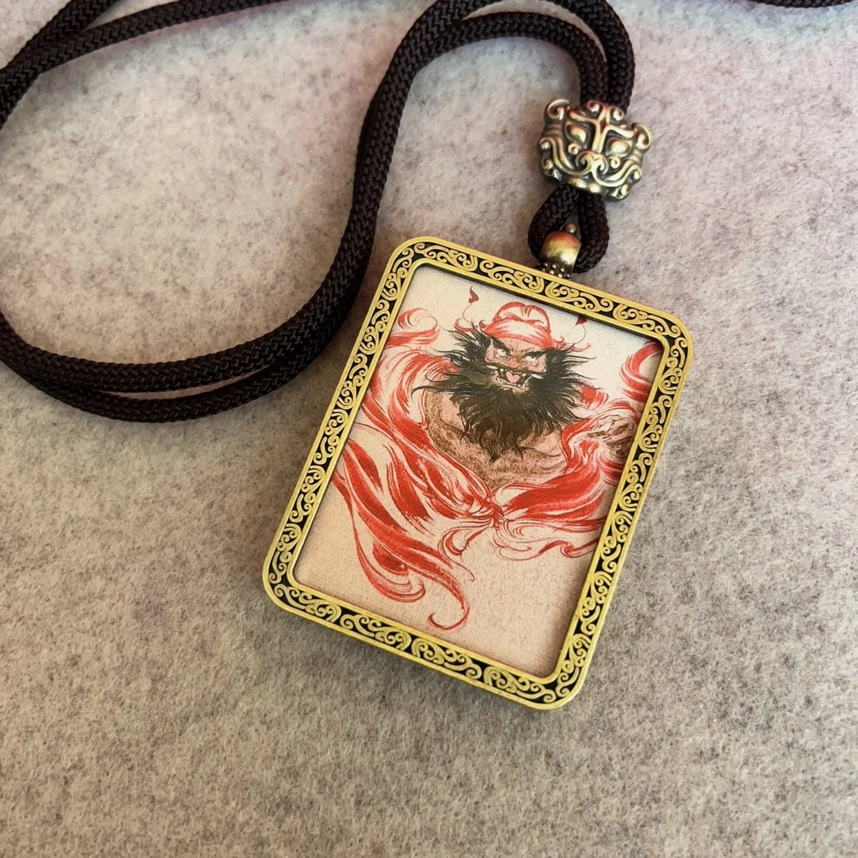Ink wash painting style thangka pendant, twelve zodiac signs and eight guardian deities, scenic area Buddhist-style souvenir