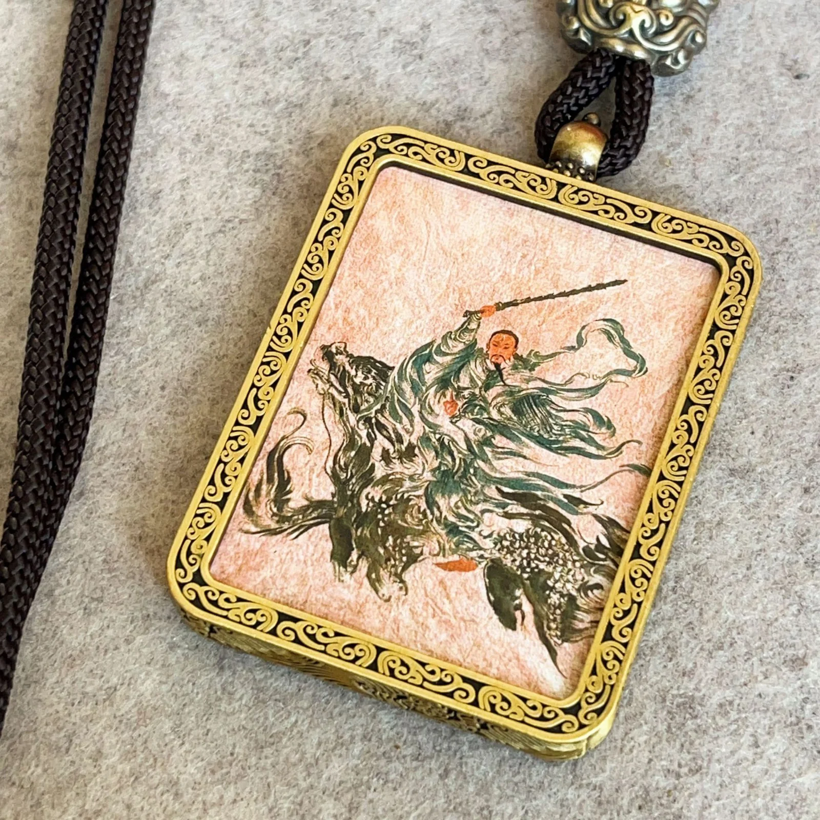 Ink wash painting style thangka pendant, twelve zodiac signs and eight guardian deities, scenic area Buddhist-style souvenir