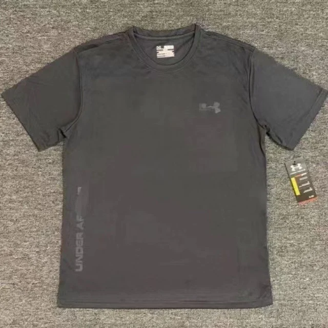 เสื้อยืดแขนสั้นออกกำลังกายแห้งเร็วสไตล์ยุโรปอเมริกาสำหรับผู้ชาย ฤดูร้อน ทรงหลวม ฟิตเนส ยืดหยุ่น คอกลม ไซซ์ใหญ่ เสื้อลำลอง