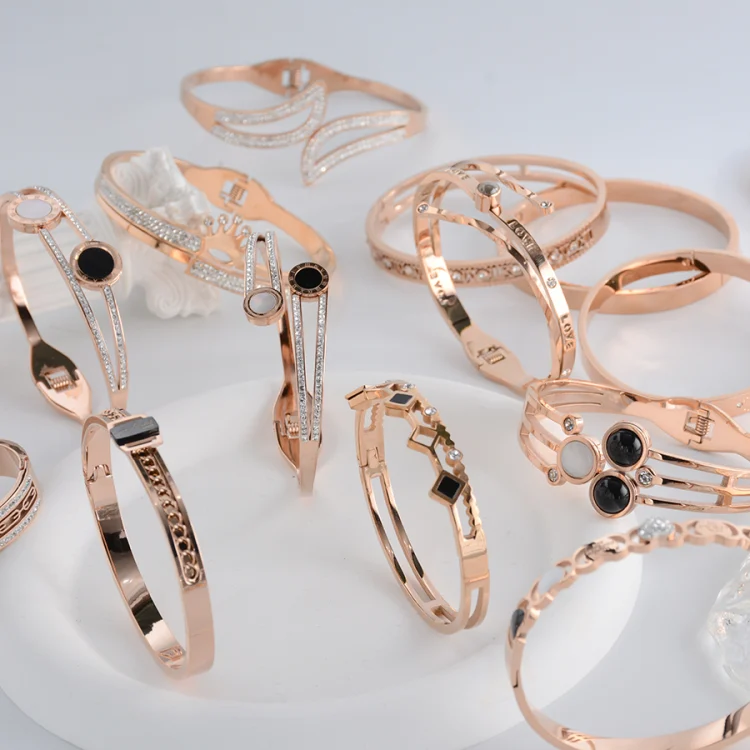 Jewelry distribution bracelet titanium steel 18k rose gold couple men's and women's bracelets e-commerce boutique