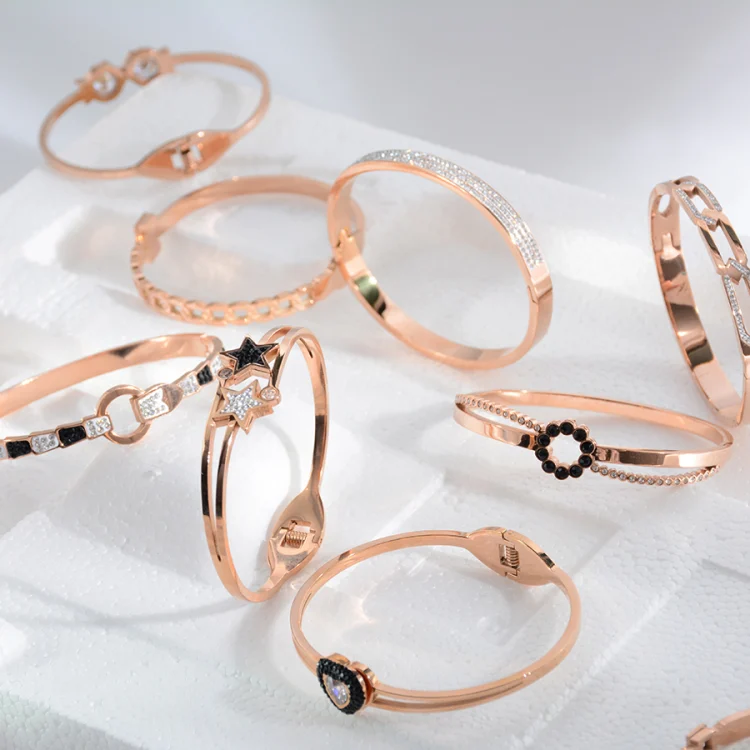 Jewelry distribution bracelet titanium steel 18k rose gold couple men's and women's bracelets e-commerce boutique