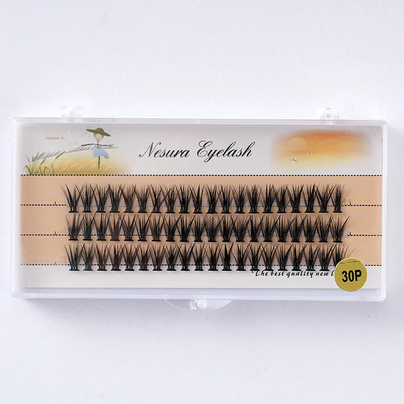 Hot melt cluster false eyelashes 20P 30P 40P grafting big eye curl multi-layer 3D false eyelashes
