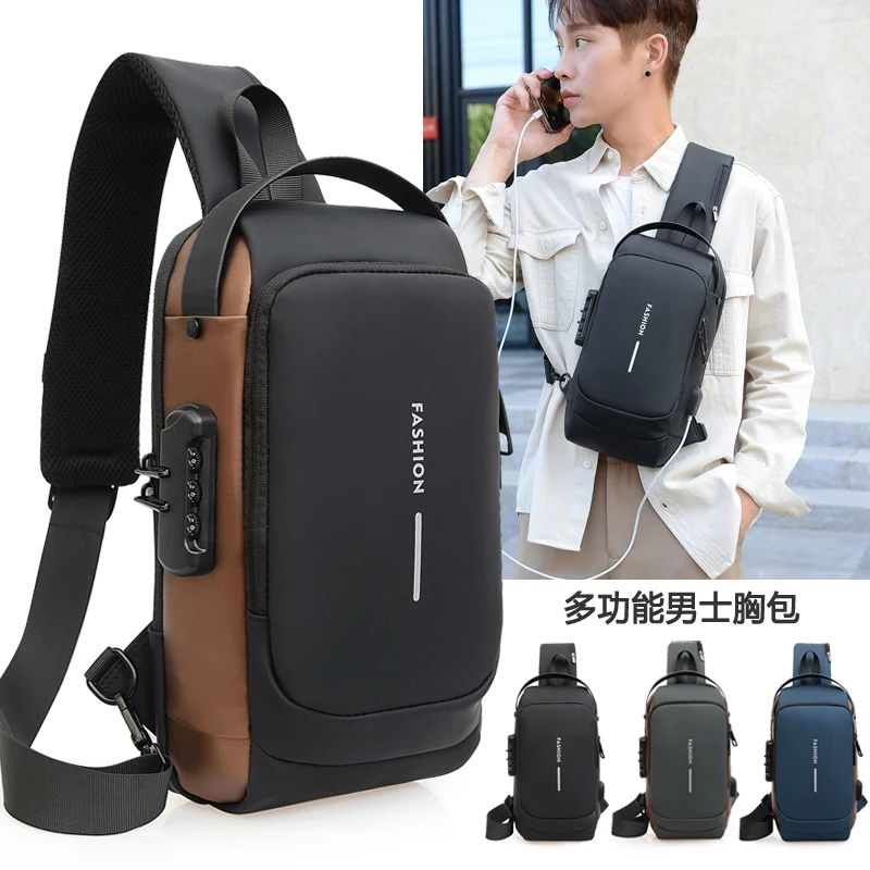 กระเป๋าใส่ของสไตล์มอเตอร์ไซค์สี่สี รับประกันคุณภาพและปริมาณ กระเป๋าหน้าอก กระเป๋าถือ ฟิล์มหนัง