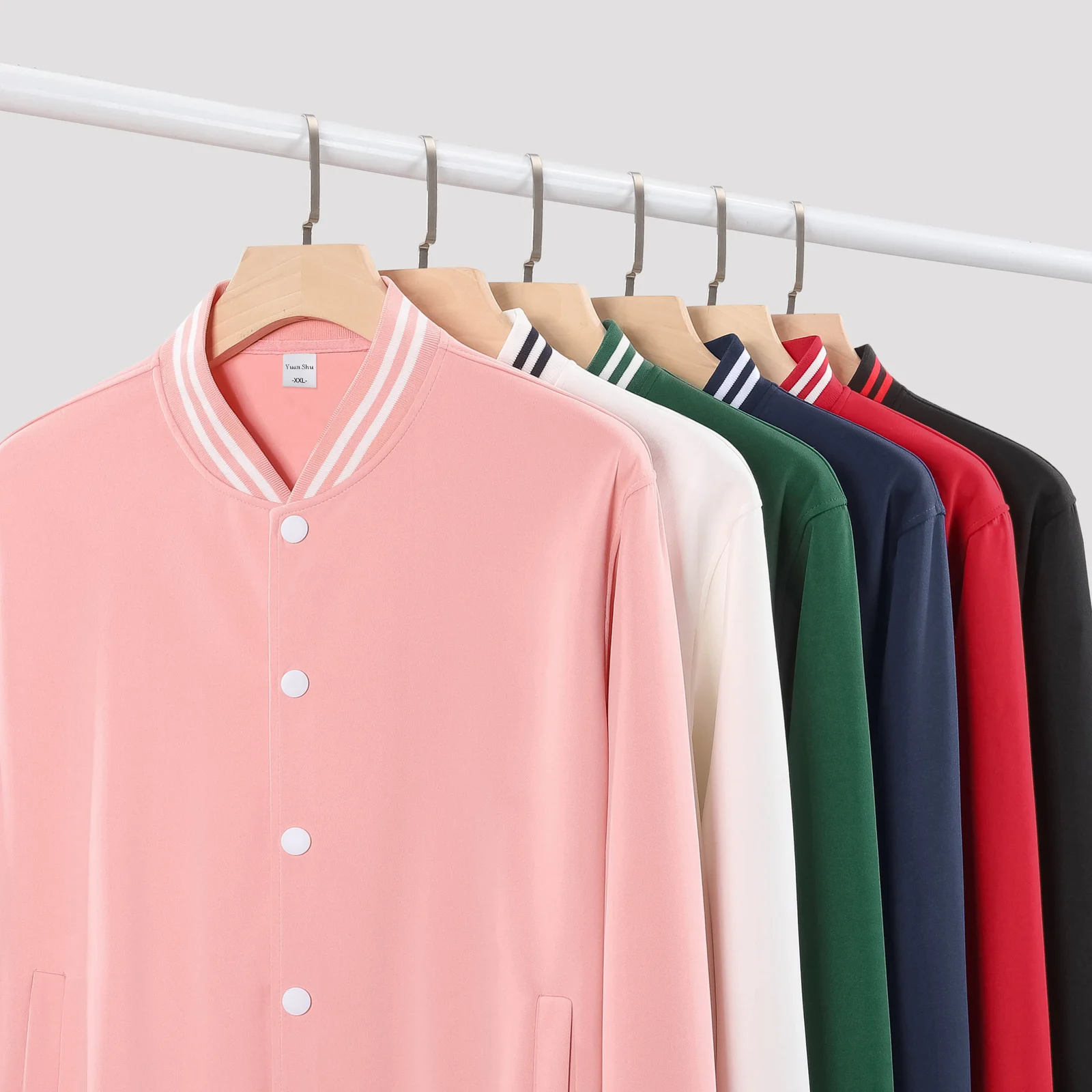 Áo hoodie dài tay kiểu áo bóng chày in chữ áo khoác mùa thu đông thêu đồng phục nhân viên quán lẩu quán trà sữa
