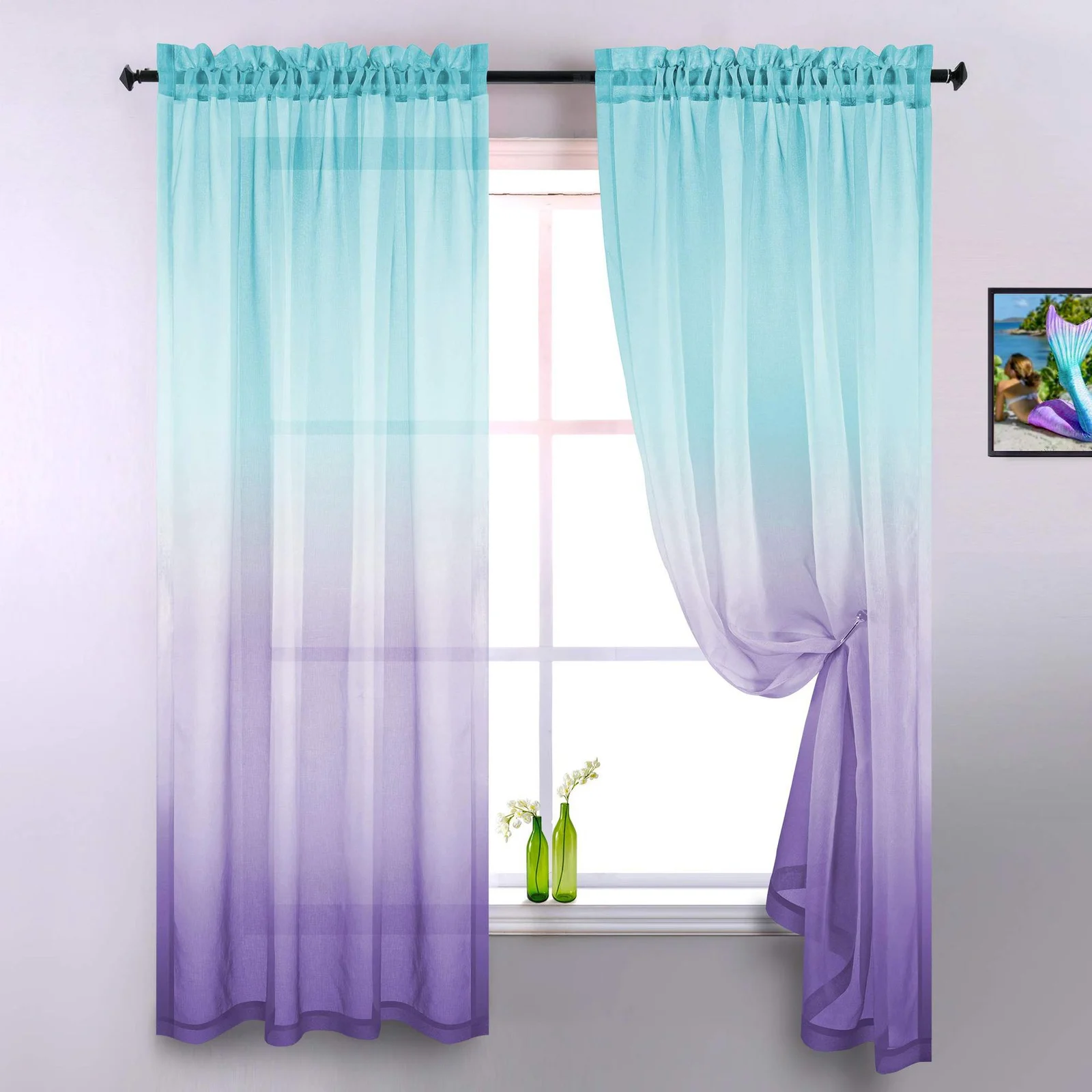 ผ้าม่านสำเร็จรูป ผ้าม่านลอนไล่สี ผ้าม่านสั้นแบบร้อยราว ผ้าม่าน curtains