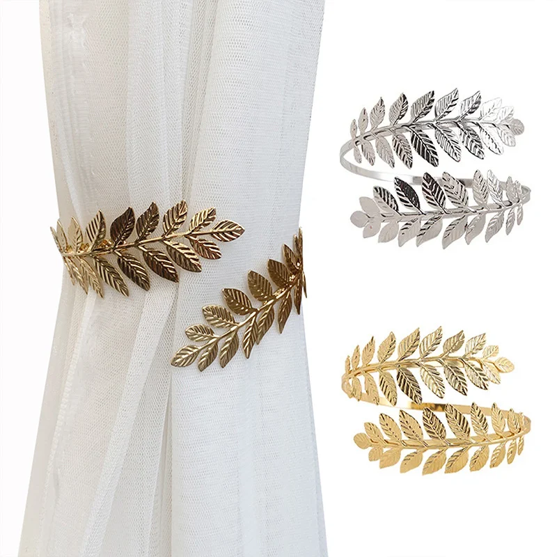 Minimalist light luxury curtain tiebacks, no-drill branch wheat ear straps, high-end creative binding rope curtain clips curtain cords