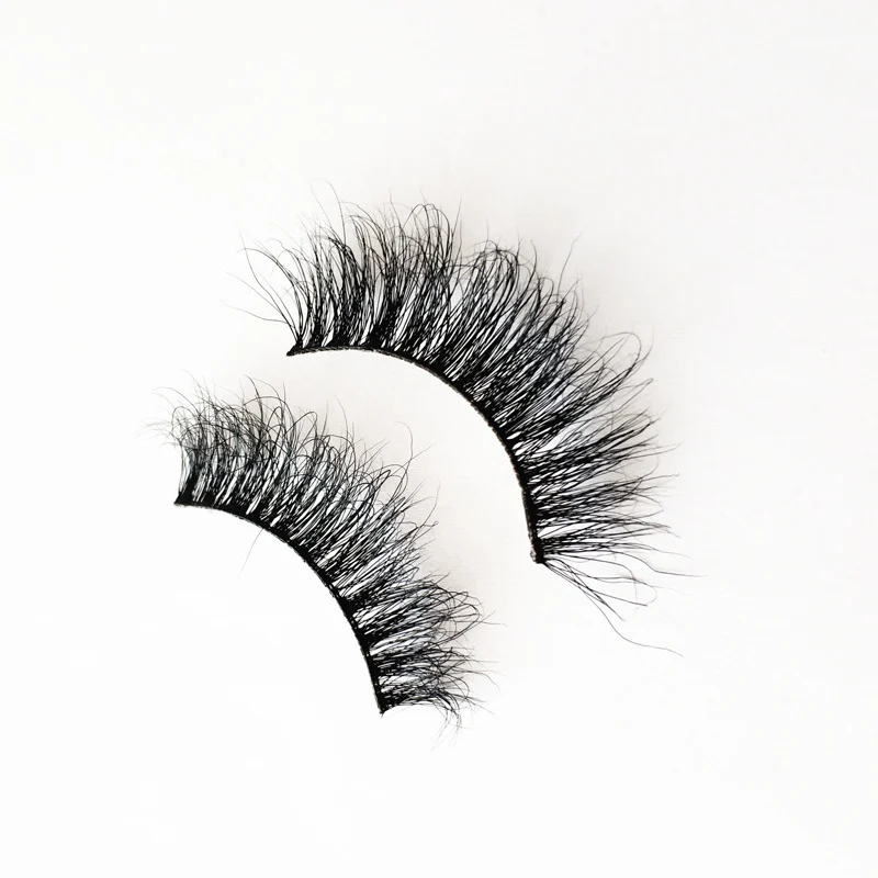 Mink hair 3D false eyelashes, dense, one-pair pack, handmade, layered, three-dimensional, natural